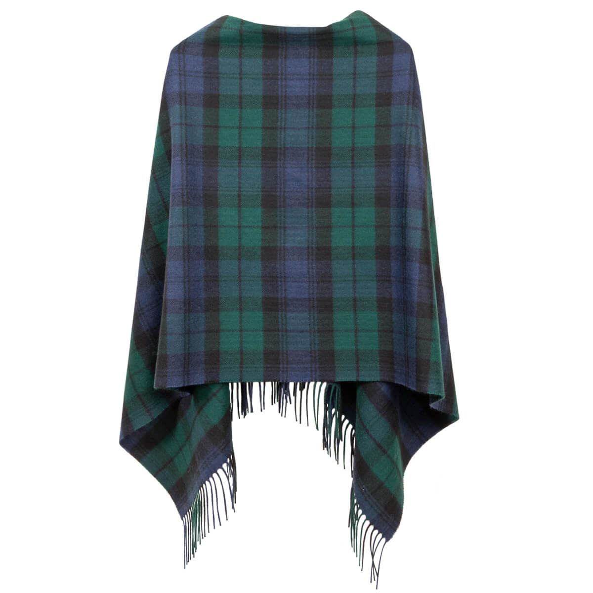 Georgia Black Watch Modern Lambswool Poncho - Click Image to Close